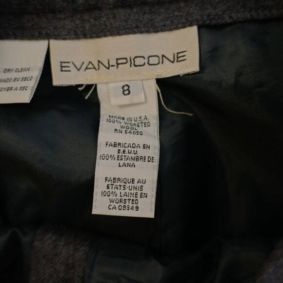 Evan Picone Gray Pleated Cuffed High Rise Dress Pants -8- 27 / 29.5 Worsted Wool - Picture 7 of 8